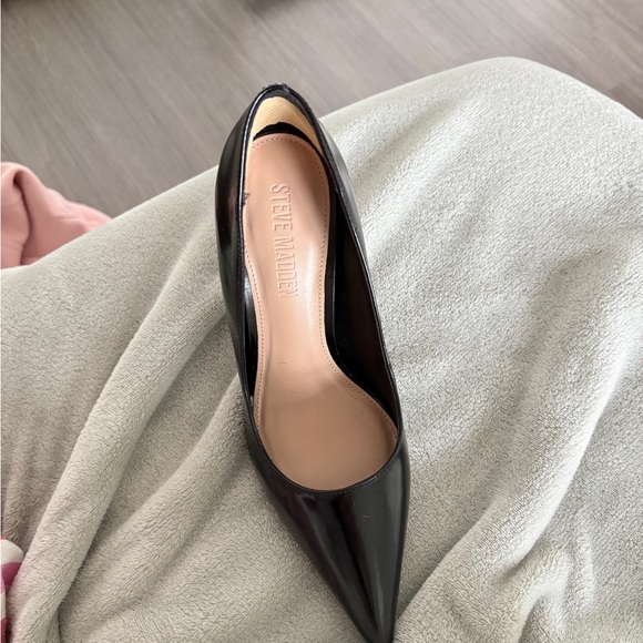 Steve Madden noir black leather heels - Picture 7 of 8